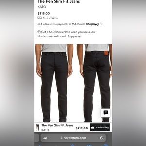 The Pem Slim Jean Hiroshi Kato Raw Black